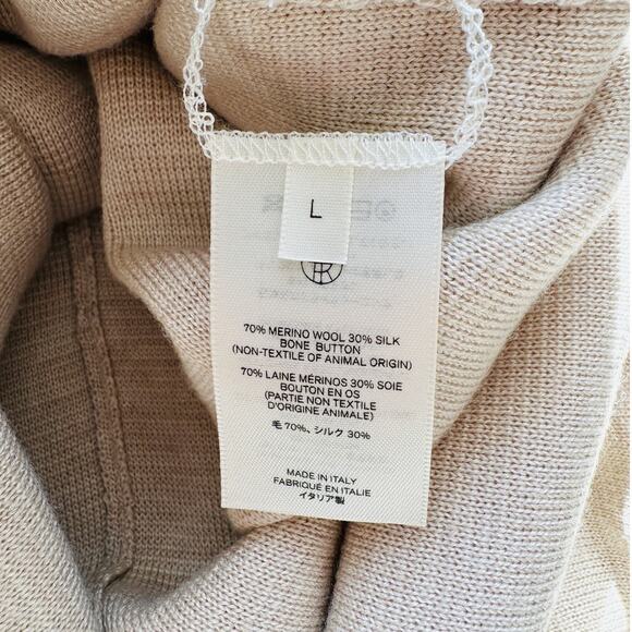 The Row Chopok Cream Double Breasted Wool & Silk Cardigan Sweater Jacket L - Picture 9 of 13